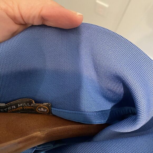 Peter Millar Polo Men‎ Large Blue Summer Comfort OS Logo READ - Picture 15 of 15